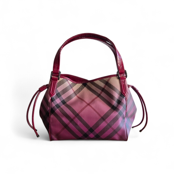 Burberry Burgundy and Black Plaid Shoulder Bag - Picture 2 of 11